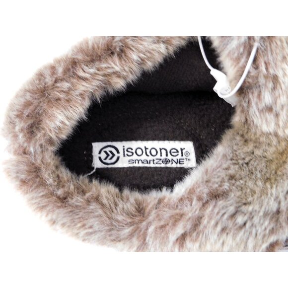 Isotoner SmartZone Slippers Womens Lg 8.5-9 Taupe Comfort Microsuede - Picture 7 of 14